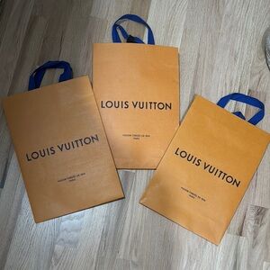 Louis Vuitton Tangerine Bags with Navy Handles